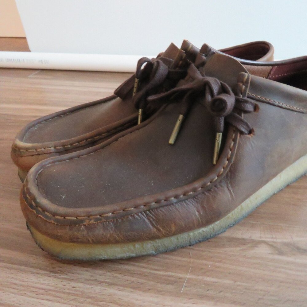 CLARKS ORIGINALS Wallabee Chukka Shoes in Brown Leather - Men's Size US 9 - Picture 2 of 15